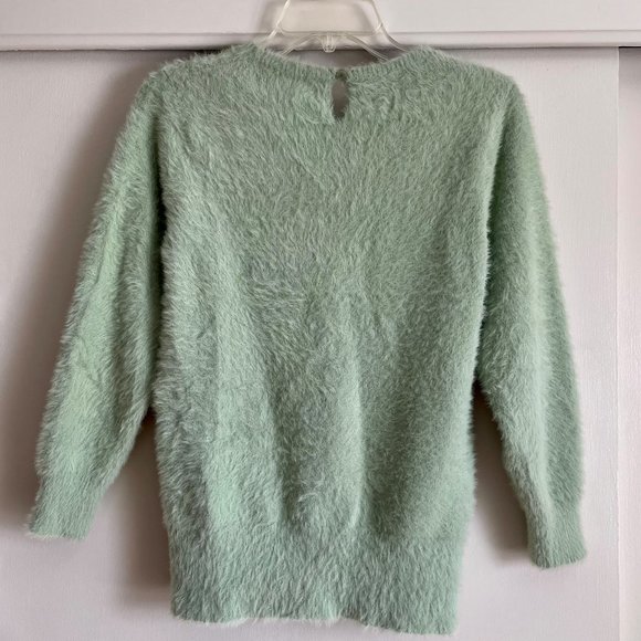 Anthropologie Rosie Neira Aubade Crew Neck Sweater Size XS Mint Green - Picture 3 of 12